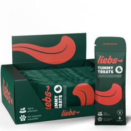 liebs Soft Treats Tummy - Darmflora & Immunsystem aktiv | Probiotika - 100% pflanzlich | Omega-3 Snack Hunde – Unterstützt natürliche Darmfunktion - Präbiotika | Leinsamen, Algen & Spirulina - 150g