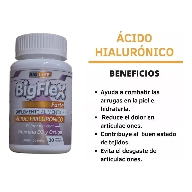 Acido Hialuronico Bigflex Vitamina Pack Frasc Tablet Sabor