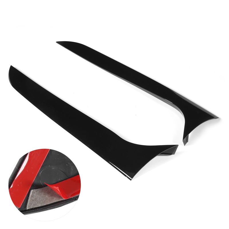 2pcs Rear Back Window Side Spoiler Glossy Black Maintenance Replacement