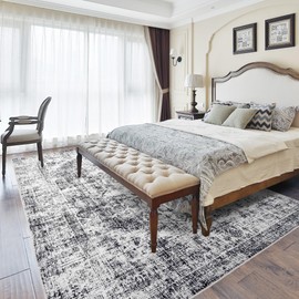 8x10 Washable Area Rug, Upgraded Denser Surface Vintage Rugs, Honeycomb Non-Slip Backing Living Room Rug, Easy Care Foldable Rugs for Living Room Bedroom Kitchen Dinning Room Home Office