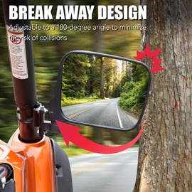 Side Mirrors and Center Rear View Mirror Kit for Yamaha Viking/Viking VI, A & UTV PRO Convex Clear Mirrors and Adjustable Folding Side Mirrors for Yamaha Viking 2013-2024,Viking VI 2015-2024