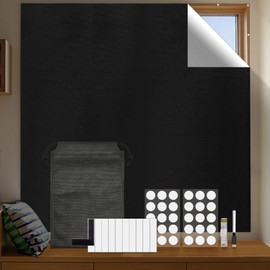 Window Blackout Fabric Roof Window Blackout Sun Protection : Blackout Roller Blind - Opaque Blackout Roller Blinds - No Drilling Portable Travel Blackout Roller Blind (W 145 x H 200 cm)