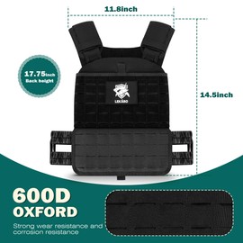 Adjustable Weighted Vest, Tactical Weight Vests for Men and Women, Body Weight Vest for Strength and Endurance Training, Fitness, Running, WODs (Black-1)