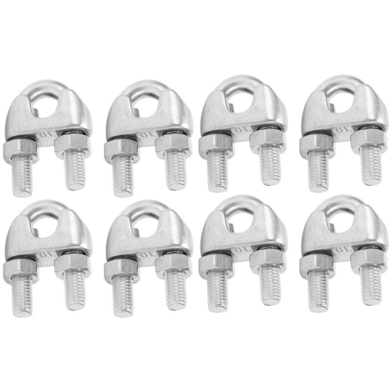 8pcs 3/8 Inch M10 Stainless Steel Wire Rope Cable Clip