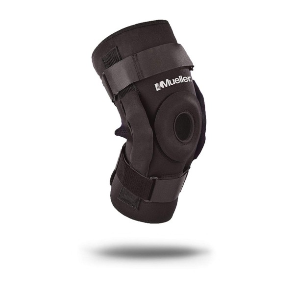 Mueller Pro Level Hinged Knee Brace Deluxe, Black, Extra Large | Includes Lockout Tool Kit