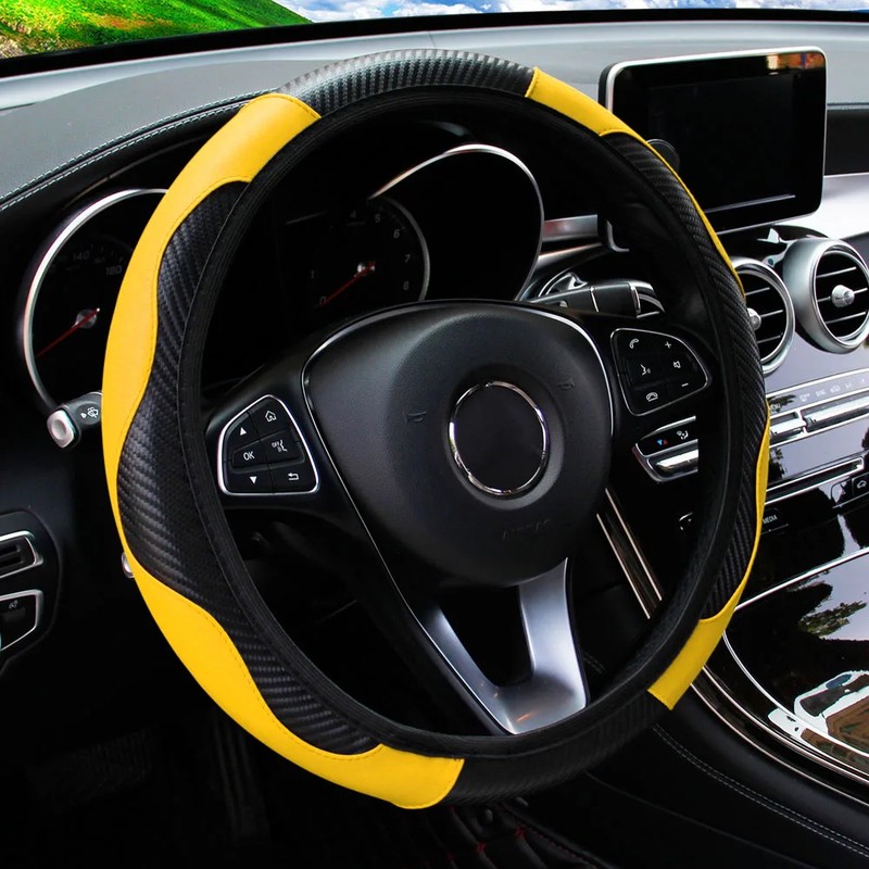 Car Steering Wheel Cover for 14.5–15 Inch Wheels – PU
