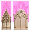 MIYAHOUSE Gothic Castle Gate Silicone Molds Window Fondant Mold Set