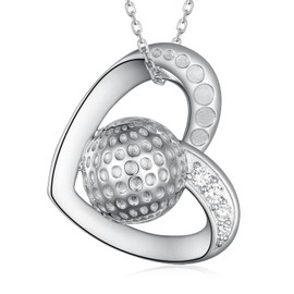 CVRAVO Golf Necklace 925 Sterling Silver Golf Necklace for Women Sport Golf Jewelry Gifts for Sport Lovers