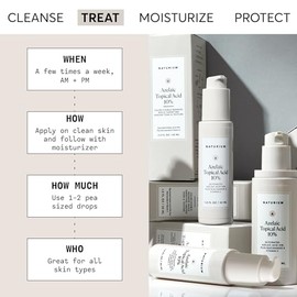 Naturium Ácido Azelaico Tópico 10%, tratamiento de belleza para el cuidado de la cara y la piel con niacinamida y vitamina C, 1 oz