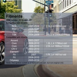 Ignition Starter Steering Switch for 03-07 Honda Accord, 02-11 CRV, 06-11 Civic, 03-11 Element, 07-13 Fit, 05-10 Odyssey, 08 Pilot, 07 Accura RDX, 05-06 RSX, 06-07 TL, repalce 35130saaj51 OEM Part