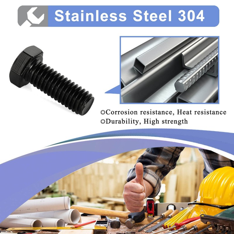 5/16-18 x 4-1/2" Hex Head Bolts, Fully Threaded, Stainless Steel