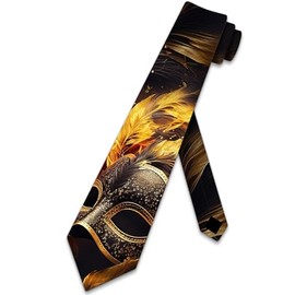 Three Rooker Mardi Gras Ties Mens Masquerade Mask Necktie New Orleans Tie