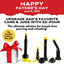 EZ-POUR Gas Can Spout Replacement – Multi-Use For Deluxe Gas Cans and Water Jugs (Pack of 1) - 1, 2, 5 Gallon HI-FLO System with Extension, Flame Arrestor, Flexible Gas Can Nozzle for Jerry Cans