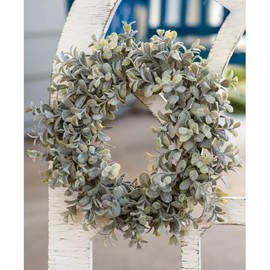 Pebble Eucalyptus Candle Ring 6"