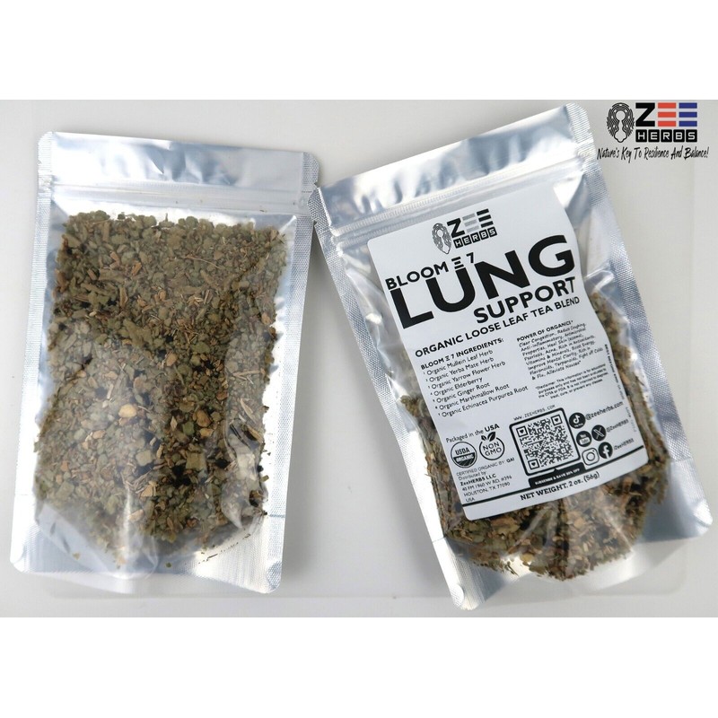 ZeeHERBS Bloom 7 Lung Support Organic Loose Leaf Tea Blend