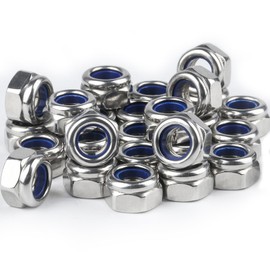 Nuts M6 Stainless Steel Nuts, 34 Pieces Hex Nuts, Self-Locking Nuts, Locking Nuts, Stainless Steel Nuts, Lock Nuts Stop Nuts Set for Screws Nuts