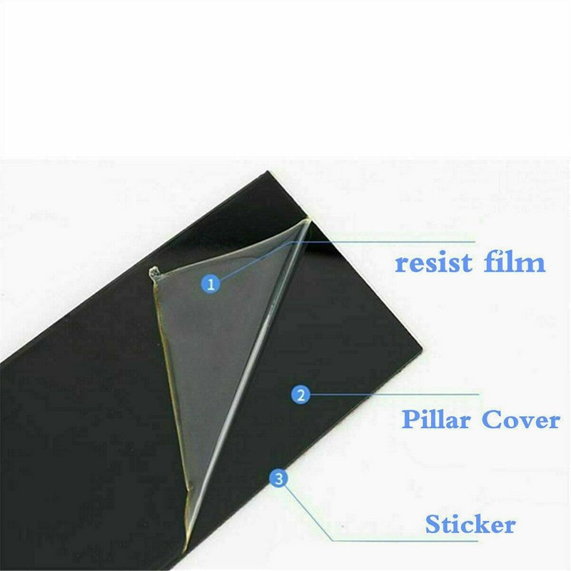 RONTCOS 6pcs Gloss Black Pillar Post Door Window Trim Cover