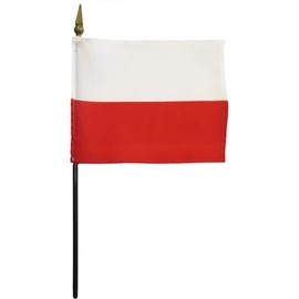 Poland (Plain) - 4 in x 6 in World Stick Flag