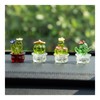 4 PCS Crystal Cactus Car Dashboard Decoration, Mini Interior Ornament