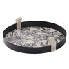 HARLIANGXY Decorative Round Tray Ø 28CM, Valet Tray with Leather-padded,