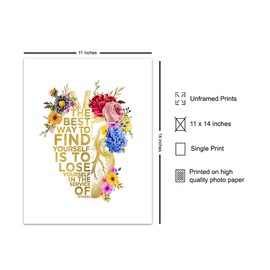 Motivational Gifts For Nurses and Doctors LARGE 11x14 - RN Gifts, Nurse Practitioner Gifts, Nurse Gifts - Heart Anatomy Wall Art - Floral Decor, Medical Office Print - Unframed Inspirational Wall Art