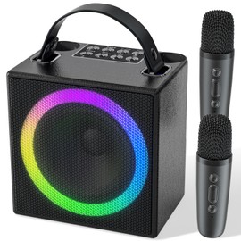 Verkstar Karaoke Machine, 2024 Upgraded Karaoke Portable Systems with Two Microphones Storage, Bluetooth Karaoke Speaker Singing Machine for Adults Kids, Gifts for Girls Boys Party