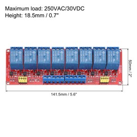 sourcing map DC 12V 8 Channel Relay Module High or Low Level Trigger for Electronics Industrial Home Automation
