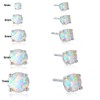GEMSME 18K White Gold Plated 3/4/5/6/7mm Round Opal Stud Earrings