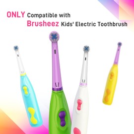 Replacement Brush Heads Compatible with Brusheez Kids Electric Toothbrush, Purple, 10 Count