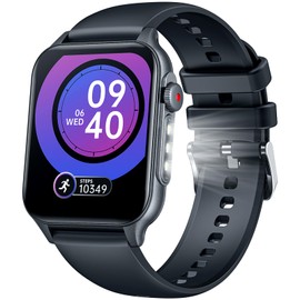 Smartwatch Men's Watch Fitness Watch Wristwatch: 2.0 Inch Smart Watch with Bluetooth Calls 100 Sports Modes Men's Fitness Watch with 3 LED Torches IP67 Waterproof Smartwatch Suitable for Android and
