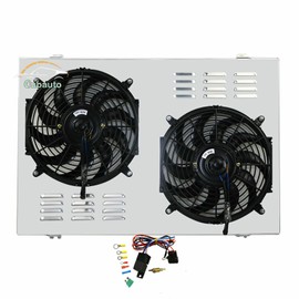 Cubauto Aluminum Radiator Shroud+Fan+Relay Replacement for 1973-1987 Chevy C/K 10 20 30 Pickup Truck Electric Radiator Shroud Fan Kit