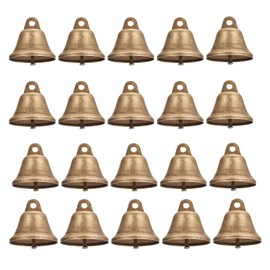 Pack of 20 bells for crafts, bronze vintage bells, mini bell, decorative rattle bell, vintage small bell for home decorations, weddings, dog doorbell, DIY festive decoration