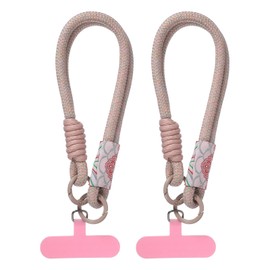 PATIKIL Cell Phone Wrist Lanyard, 2 Pcs Universal Phone Wrist Lanyard Hand Wrist Strap Anti Theft Strap with Pads, Dark Pink