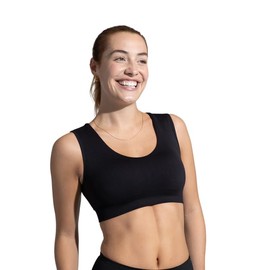 Tommie Copper Seamless Compression Bra with Back Support - Wireless, Soft and Stretchy Posture Corrector - Black, 3XL