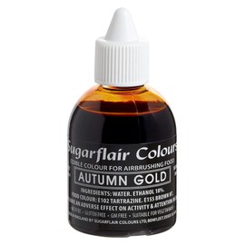 Sugarflair Airbrush Colouring Lebensmittelfarbe Autumn Gold - Essbare Lebensmittel Farbe Flüssig, Airbrush-Farbe für Kuchen, Cupcakes, Zuckerguss und Kuchendekorationen - 60ml