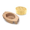80g Butter Mould Ribbed Oval Beech Wood Flower