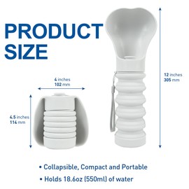 lomdung Dog Water Bottle, Portable Drinking Bottle, Leak-proof Outdoor Drinking Bottle, BPA-Free, Safe, Durable and Foldable, for Dogs and Cats on the Go Travel and Birthday