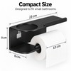 Wall-Mounted Toilet Paper Holder with Shelf – Carbon Steel Bathroom