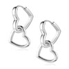 925 Sterling Silver Heart Earrings for Women, ALEXCRAFT Sterling Silver Heart Hoop Earring Hypoallergenic Small Silver Cartilage Double Heart Huggie Hoop Earring Lightweight Heart Drop Dangle Earring