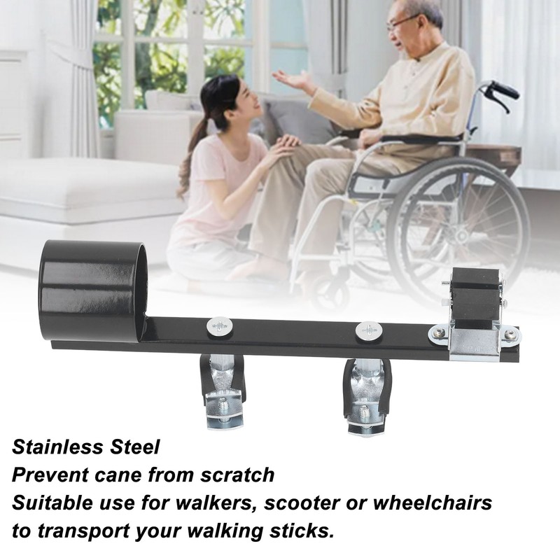 Mobility Scooter Cane Holder Universal Fit Aluminum Alloy Walking Stick