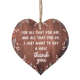 Thank You Gifts for Women Teacher Coworkers Friends Appreciation Gifts for Mentors Employees Coach Thank You Hanging Ornament Sign Thank You Home Decor Gifts for Housewarming Engraved Wooden Heart