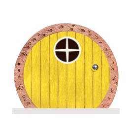 Jinshining Yellow Archway Mini Fairy Garden Door for Tree, 3D Miniature Fairy Door for Fairytale Tiny House Doors, Bonsai Terrarium Micro Landscape Decoration Accessories Garden Miniatures