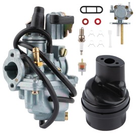 LT50 Carburetor for Suzuki LT50 LT 50 1983-1987 LT-A50 2002-2005 JR50 1984-2006 ATV Quadrunner LT50 Carb with Air Filter Box Spark Plug Fuel Valve Petcock