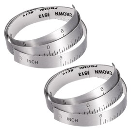 uxcell Center Finding Ruler 6-inch Table Sticky Adhesive Tape Measure, Aluminum Track Ruler with Holes, (from The Middle) 2pcs