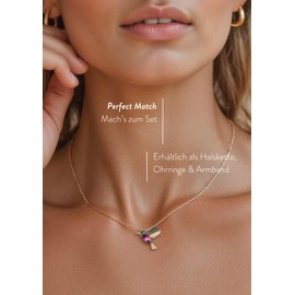 Einzelstück® Bracelet with Hummingbird I 925 Sterling Silver I Silver Bracelet 14K Gold Plated I Zirconia Bird Bracelet 14K Gold, Rose Gold, One size, Sterling Silver, Cubic Zirconia