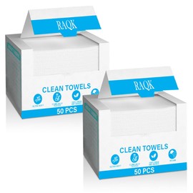 RAQK 100 Pcs Ultra Soft Face Towels for Gentle Skincare – 25cm x 35cm – disposable face towel 100% Vegan Clinically Tested 100% USDA Bio-Based