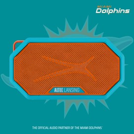 Altec Lansing x Miami Dolphins - Portable Bluetooth Speaker HYDRAMINI 2.0, IP67 Waterproof, 8W Output, 12h Playtime, USB-C Quick Charge, Voice Assistant Integration (Miami Dolphins)