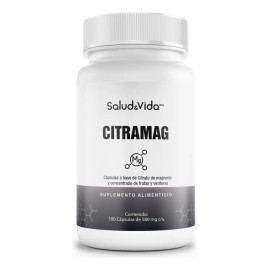 Citrato de Magnesio 500mg - Uno al día - 100 Cápsulas de Fácil Absorción - CITRAMAG S&V - Sin Gluten y Sin OMG