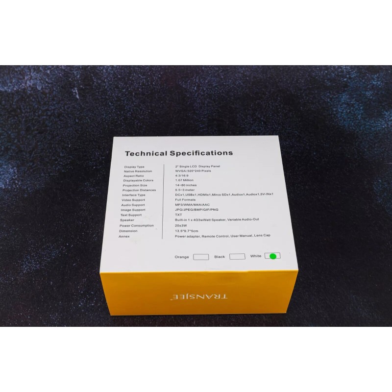 wdd Projector A2000 Mini Projector 1080P Portable Smartphone Connected