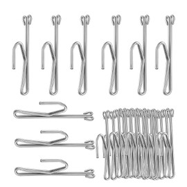 Slip on Drapery Hooks 3 INCHES (7.5 CM). Holiday Decoration Hooks. for Hanging Pinch Pleated Curtains. Drapery Accessories Metal Curtain Hooks, Stainless Steel Curtain Hooks, Silver